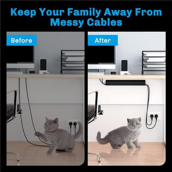 4 Pack Cable Raceway, 62.8'' Cord Cover Hider, 4X15.7'', Black - Picture 4 of 6